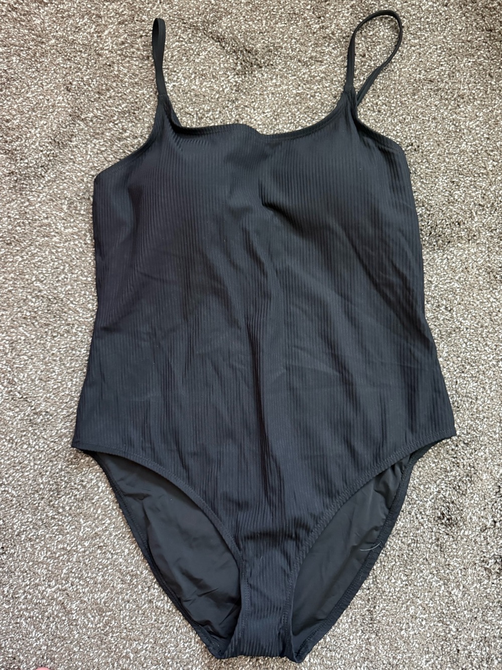 Andie Black Ribbed One-Piece Swimsuit